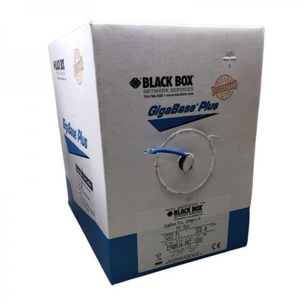 1000 ft. Solid UTP CAT5e Network Cable - FT4/CMR - Black Box - Blue